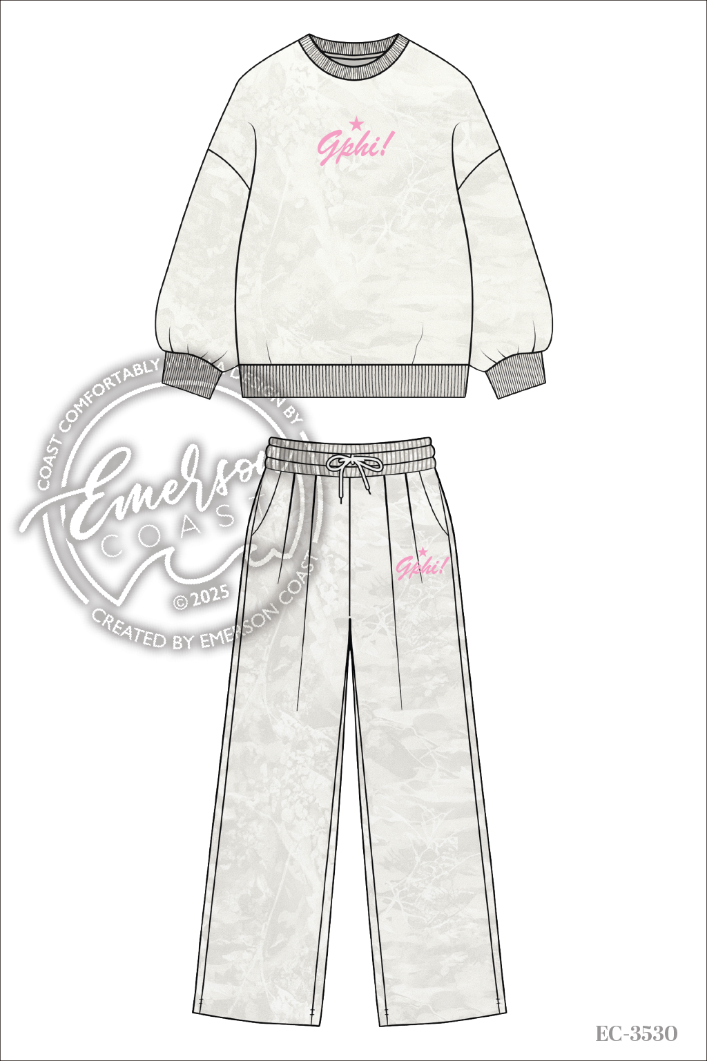 Gamma Phi Beta White Camo Matching Set