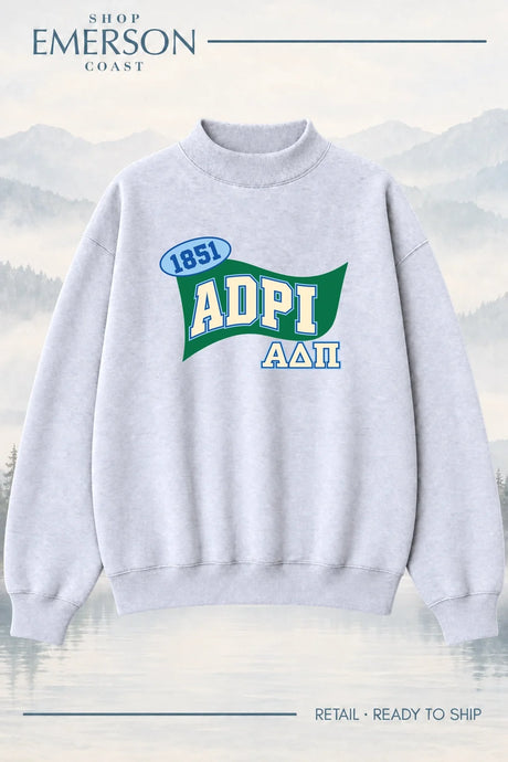 Alpha Delta Pi Pennant Mockneck