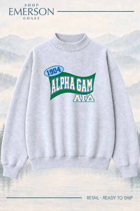 Alpha Gamma Delta Pennant Mockneck