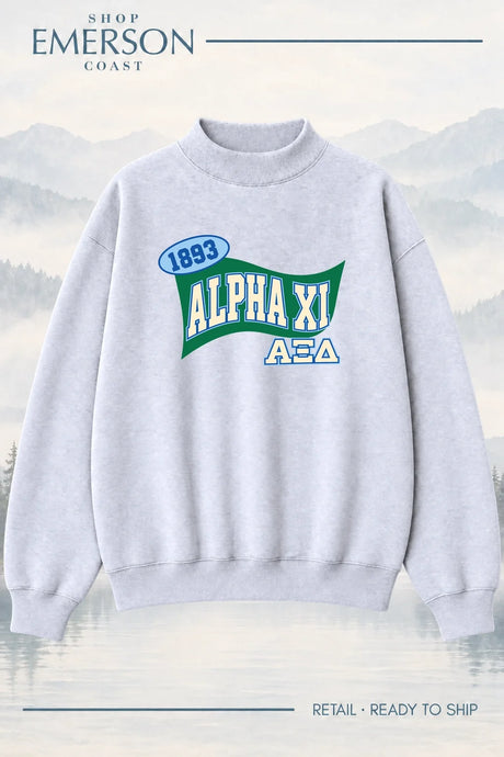 Alpha Xi Delta Pennant Mockneck