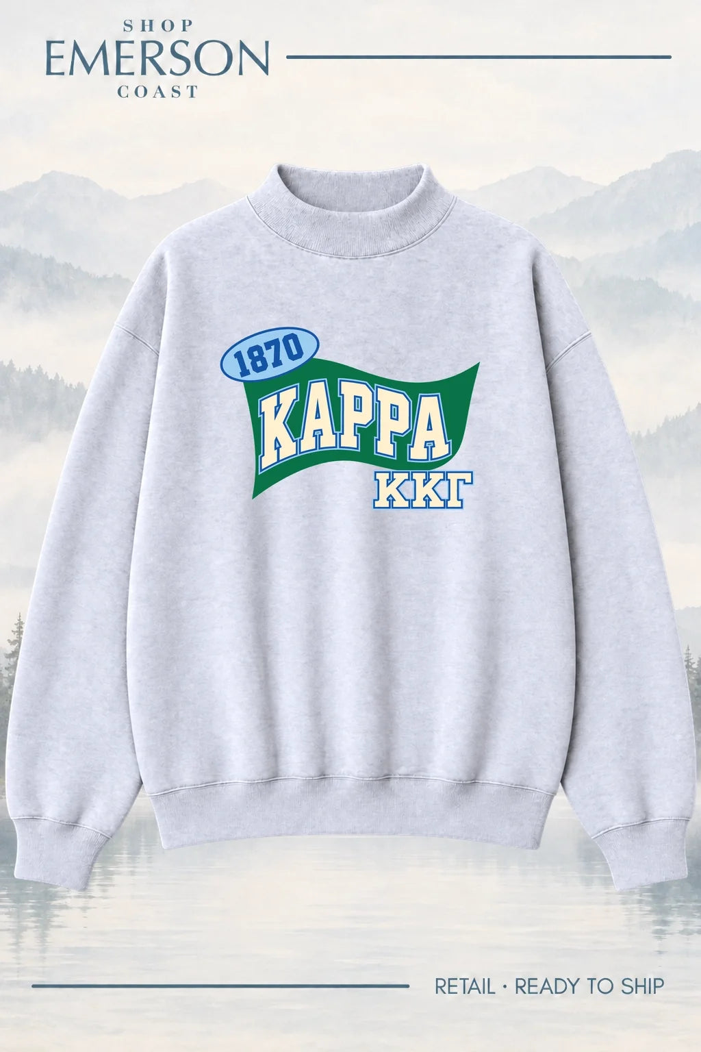 Kappa Kappa Gamma Pennant Mockneck