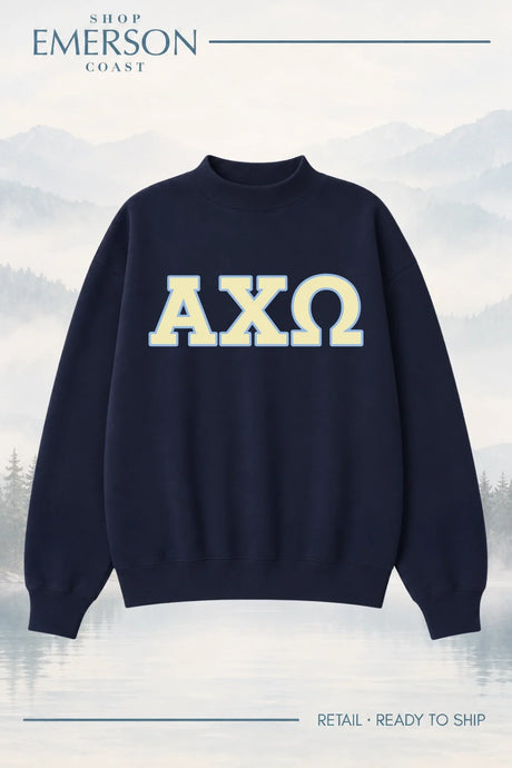Alpha Chi Omega Navy Retreat Mockneck