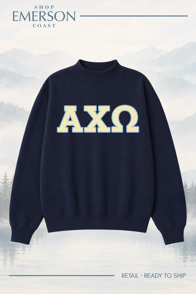 Alpha Chi Omega Navy Retreat Mockneck