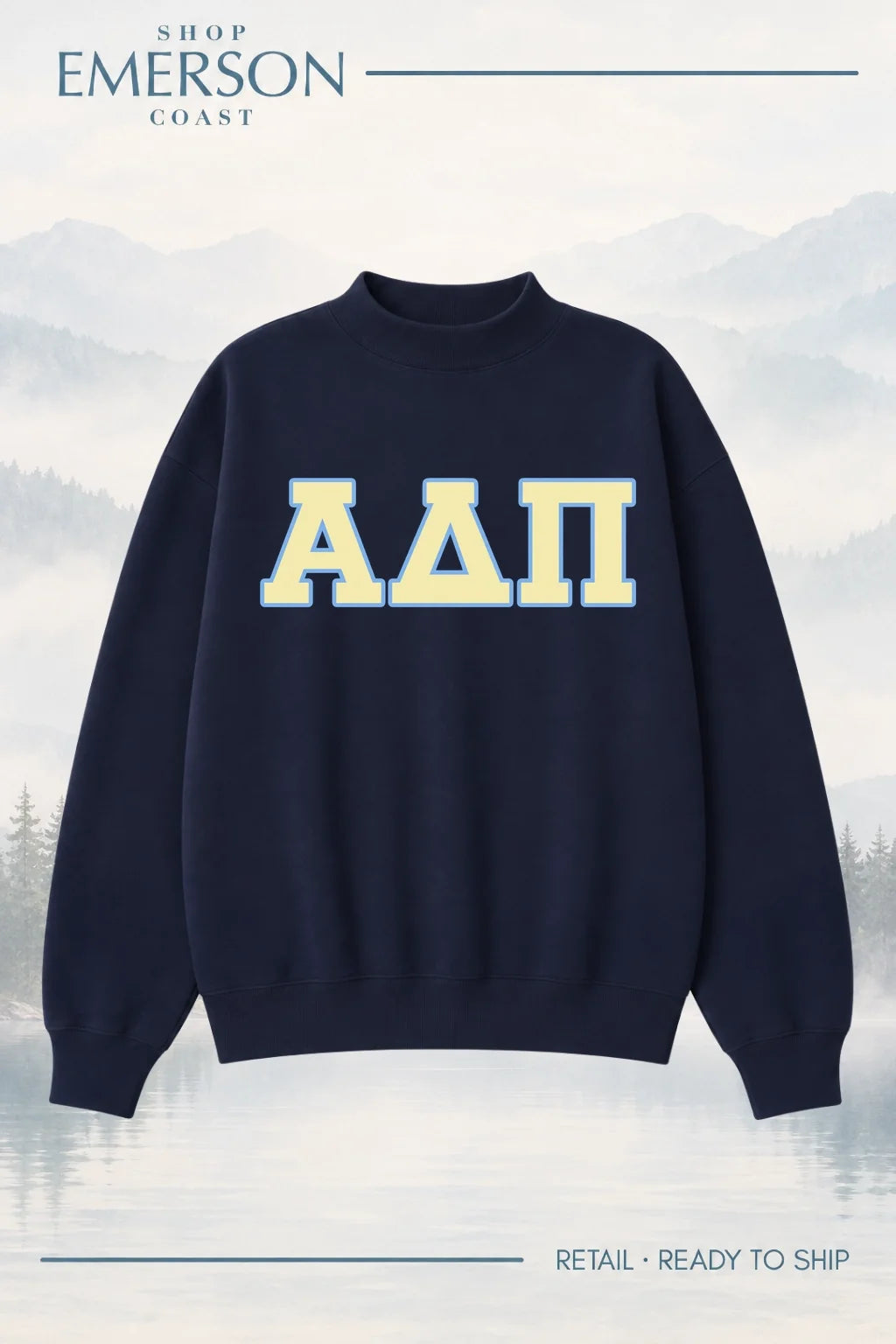 Alpha Delta Pi Navy Retreat Mockneck