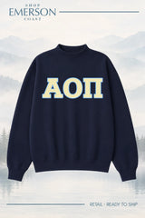 Alpha Omicron Pi Navy Retreat Mockneck