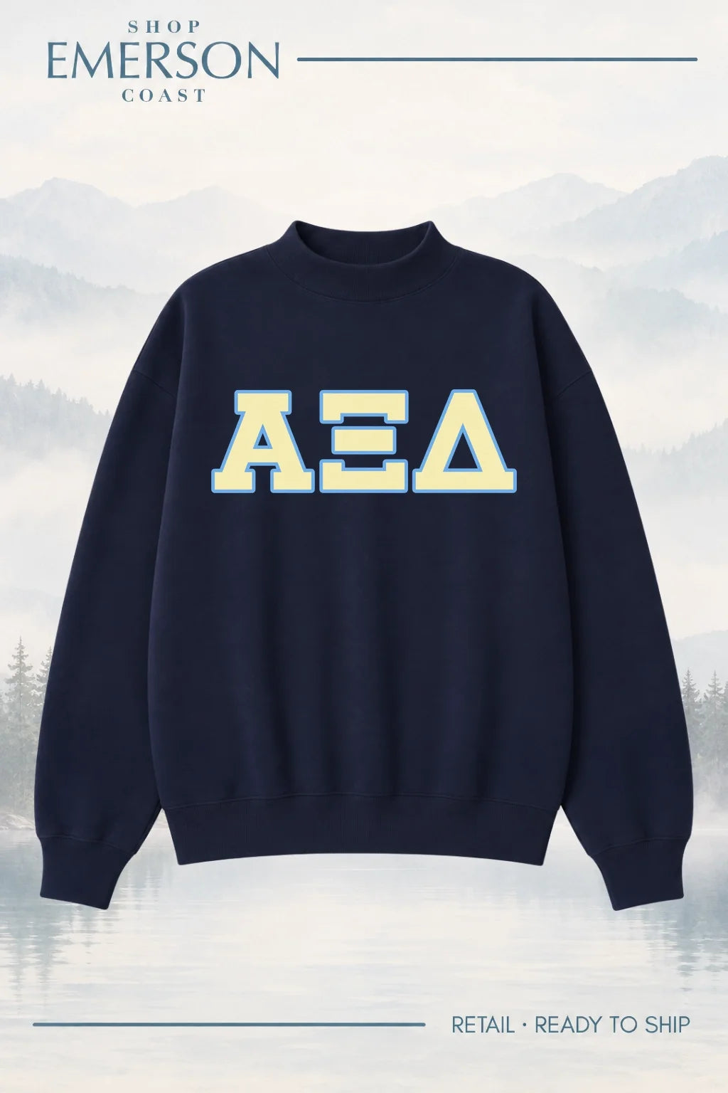 Alpha Xi Delta Navy Retreat Mockneck