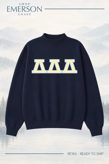 Delta Delta Delta Navy Retreat Mockneck