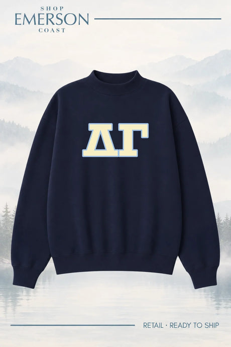 Delta Gamma Navy Retreat Mockneck