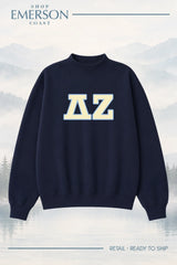 Delta Zeta Navy Retreat Mockneck