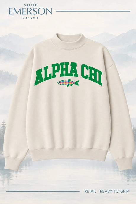 Alpha Chi Omega Ivory Lakeside Mockneck