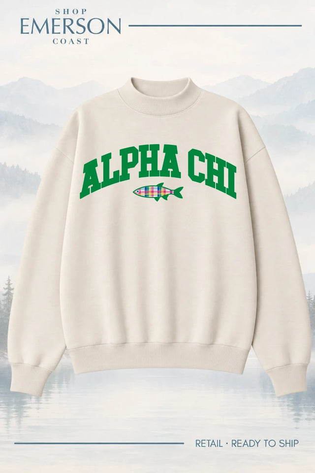 Alpha Chi Omega Ivory Lakeside Mockneck