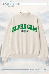 Alpha Gamma Delta Ivory Lakeside Mockneck