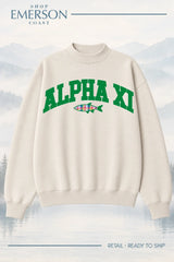 Alpha Xi Delta Ivory Lakeside Mockneck