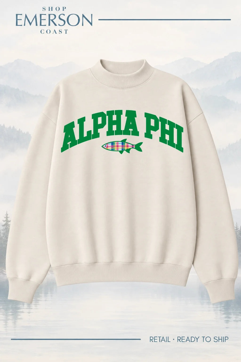 Alpha Phi Ivory Lakeside Mockneck