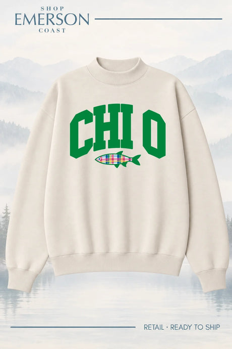 Chi Omega Ivory Lakeside Mockneck