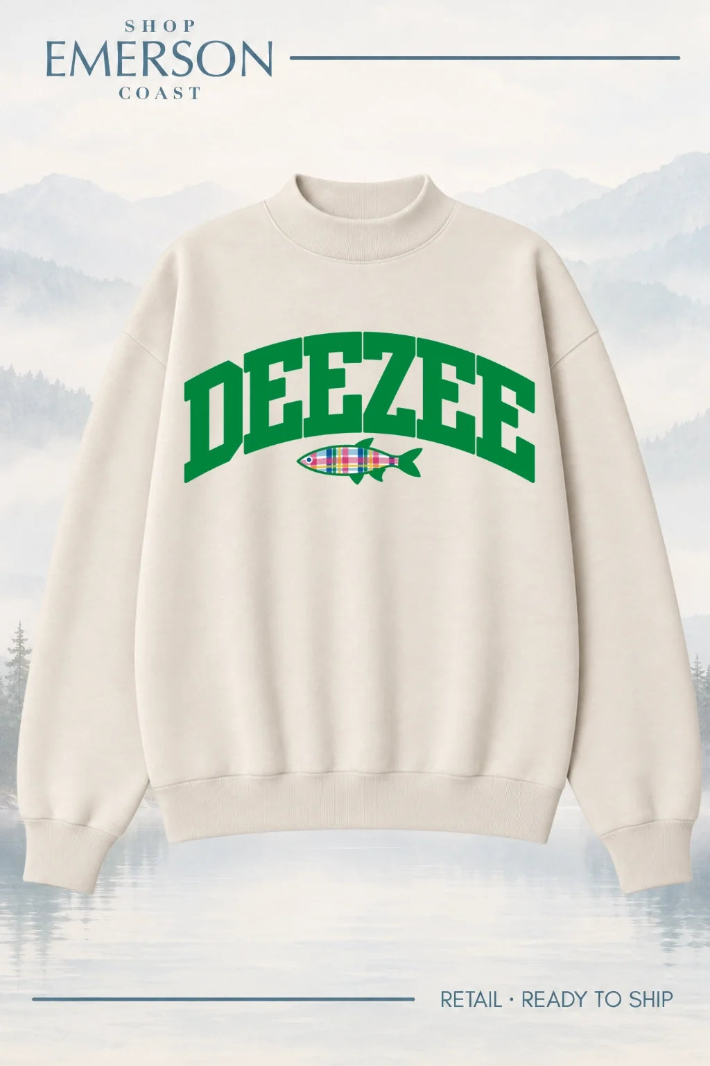 Delta Zeta Ivory Lakeside Mockneck