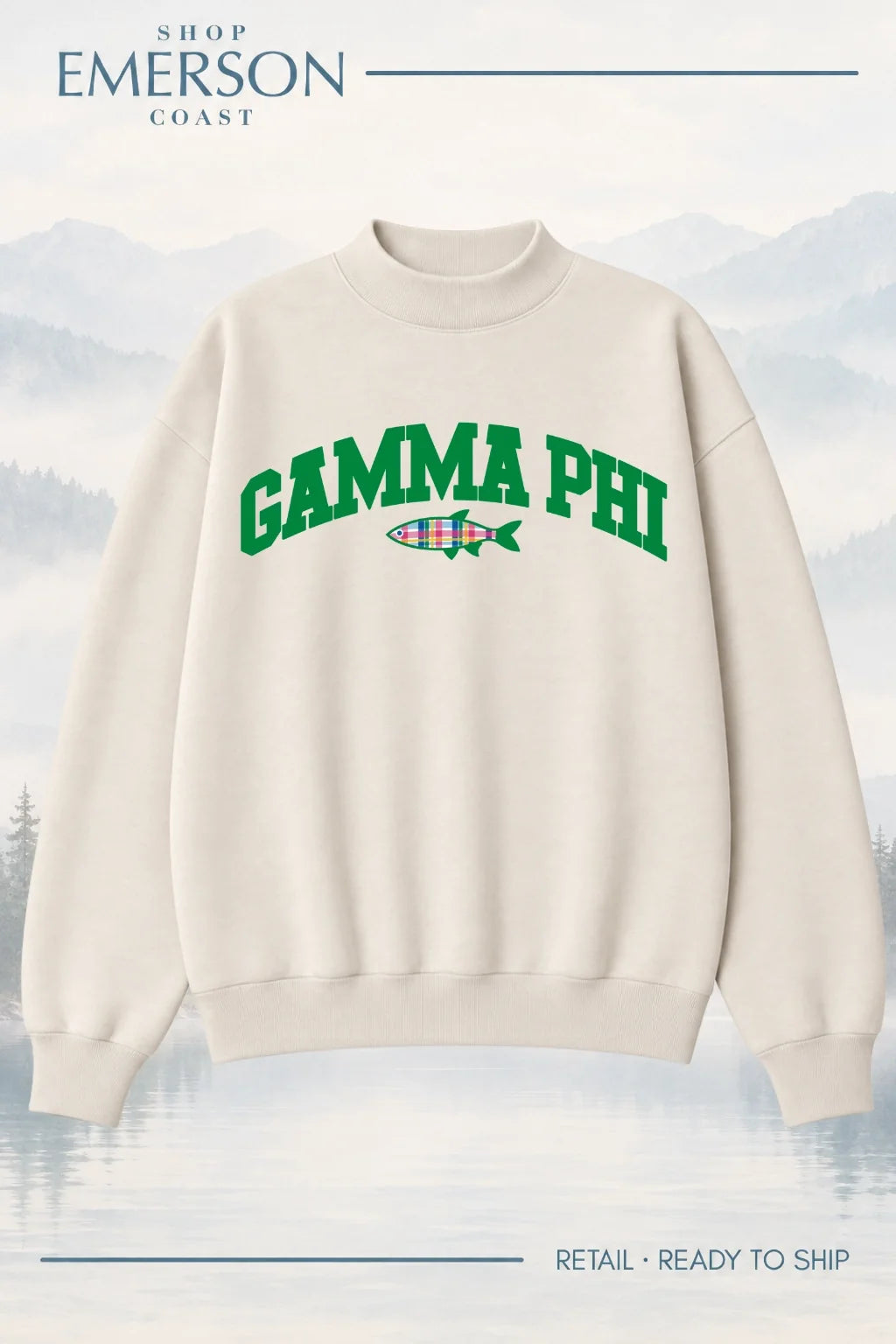 Gamma Phi Beta Ivory Lakeside Mockneck