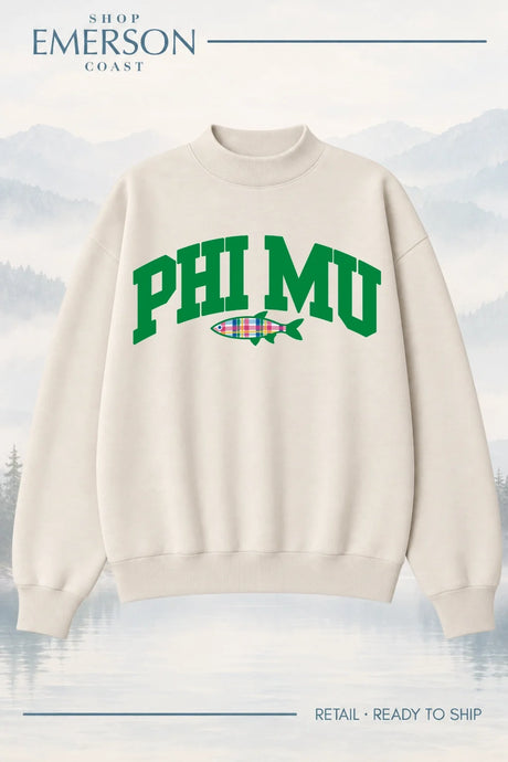 Phi Mu Ivory Lakeside Mockneck