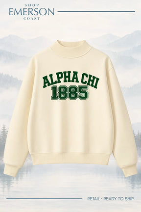 Alpha Chi Omega Evergreen Varsity Mockneck