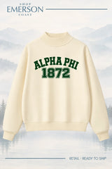 Alpha Phi Evergreen Varsity Mockneck