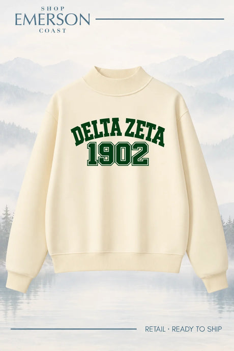Delta Zeta Evergreen Varsity Mockneck