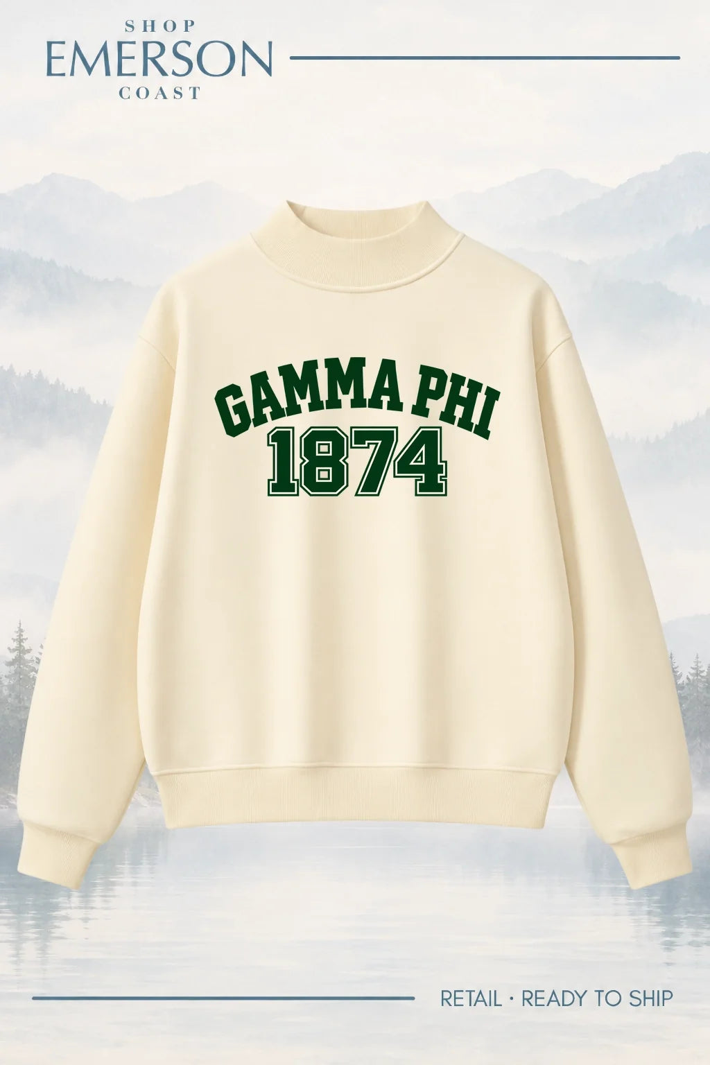Gamma Phi Beta Evergreen Varsity Mockneck