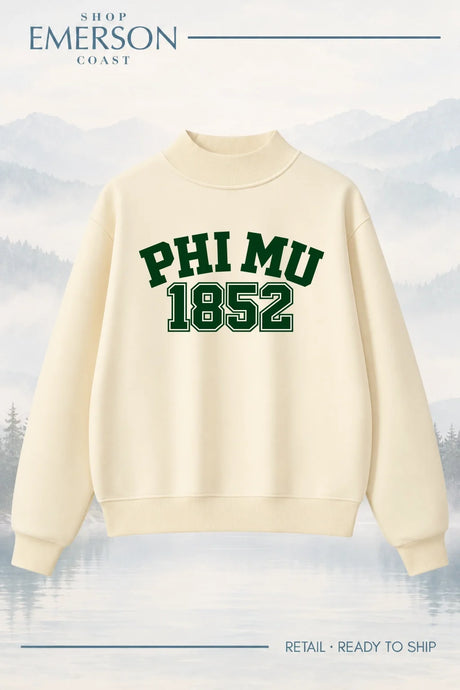 Phi Mu Evergreen Varsity Mockneck