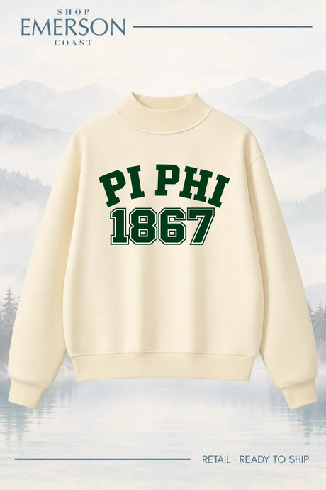 Pi Beta Phi Evergreen Varsity Mockneck