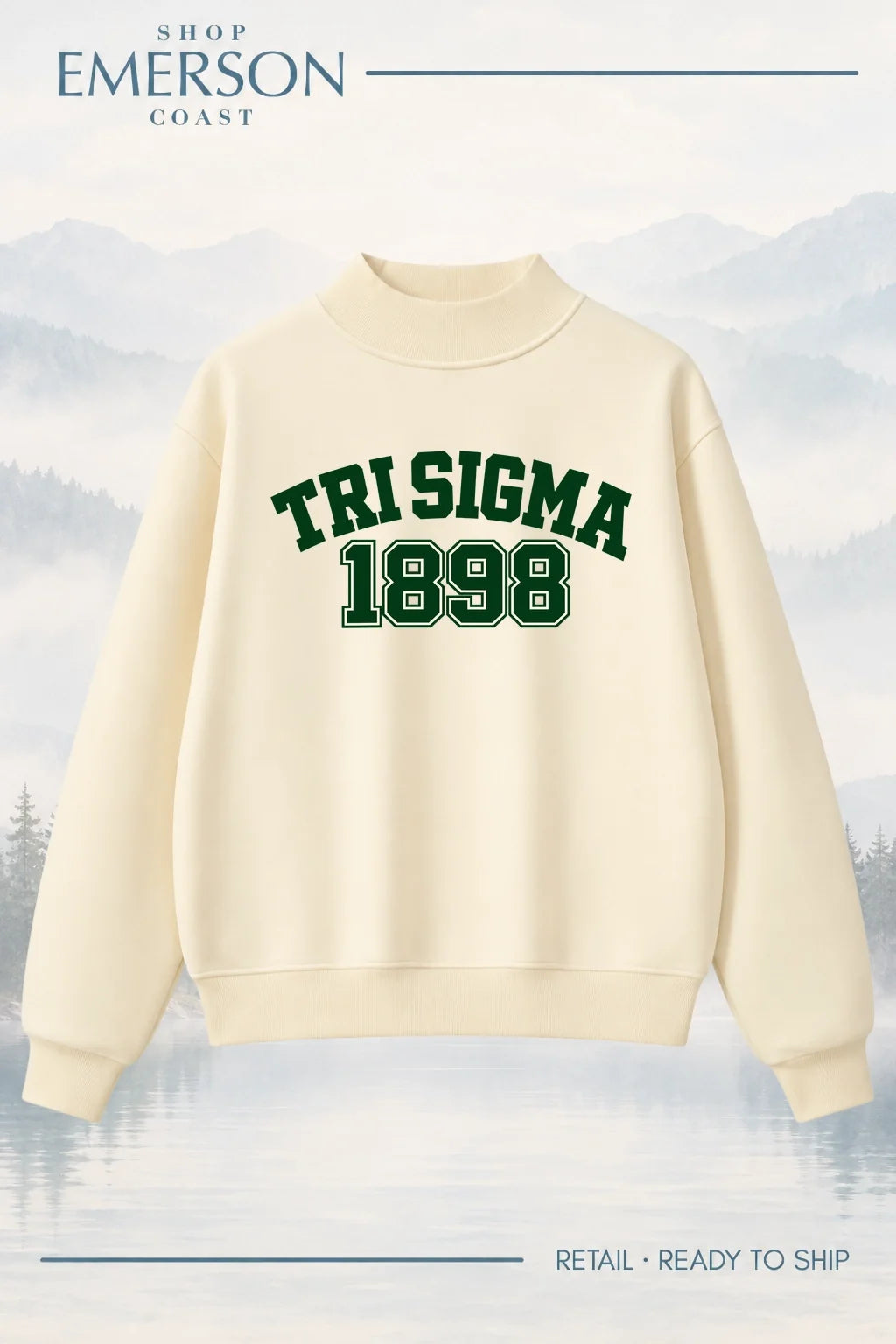 Sigma Sigma Sigma Evergreen Varsity Mockneck