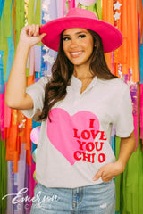 Chi Omega Heart Henley