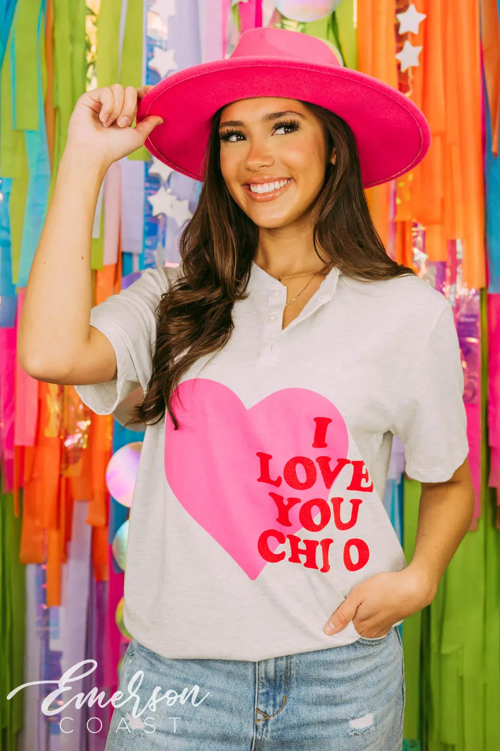 Chi Omega Heart Henley