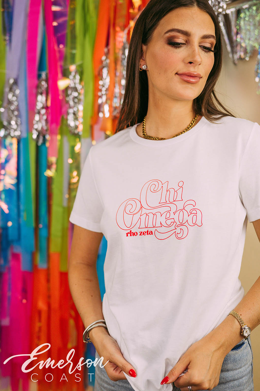 Chi Omega East Carolina University Bold Script Recruitment Tee