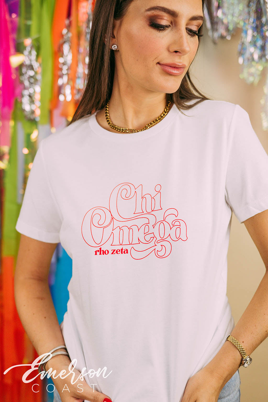 Chi Omega East Carolina University Bold Script Recruitment Tee