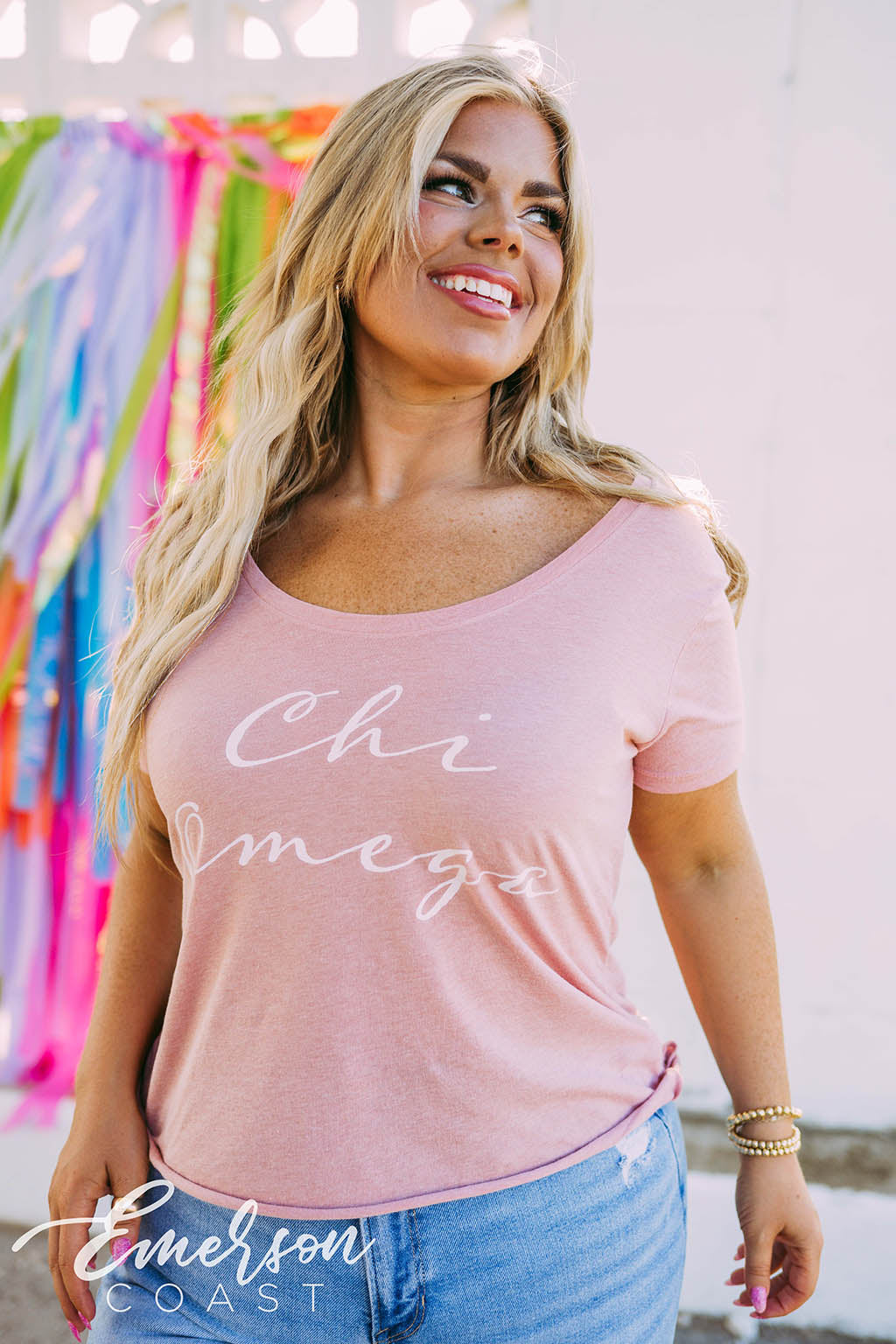 Chi Omega Script Tee