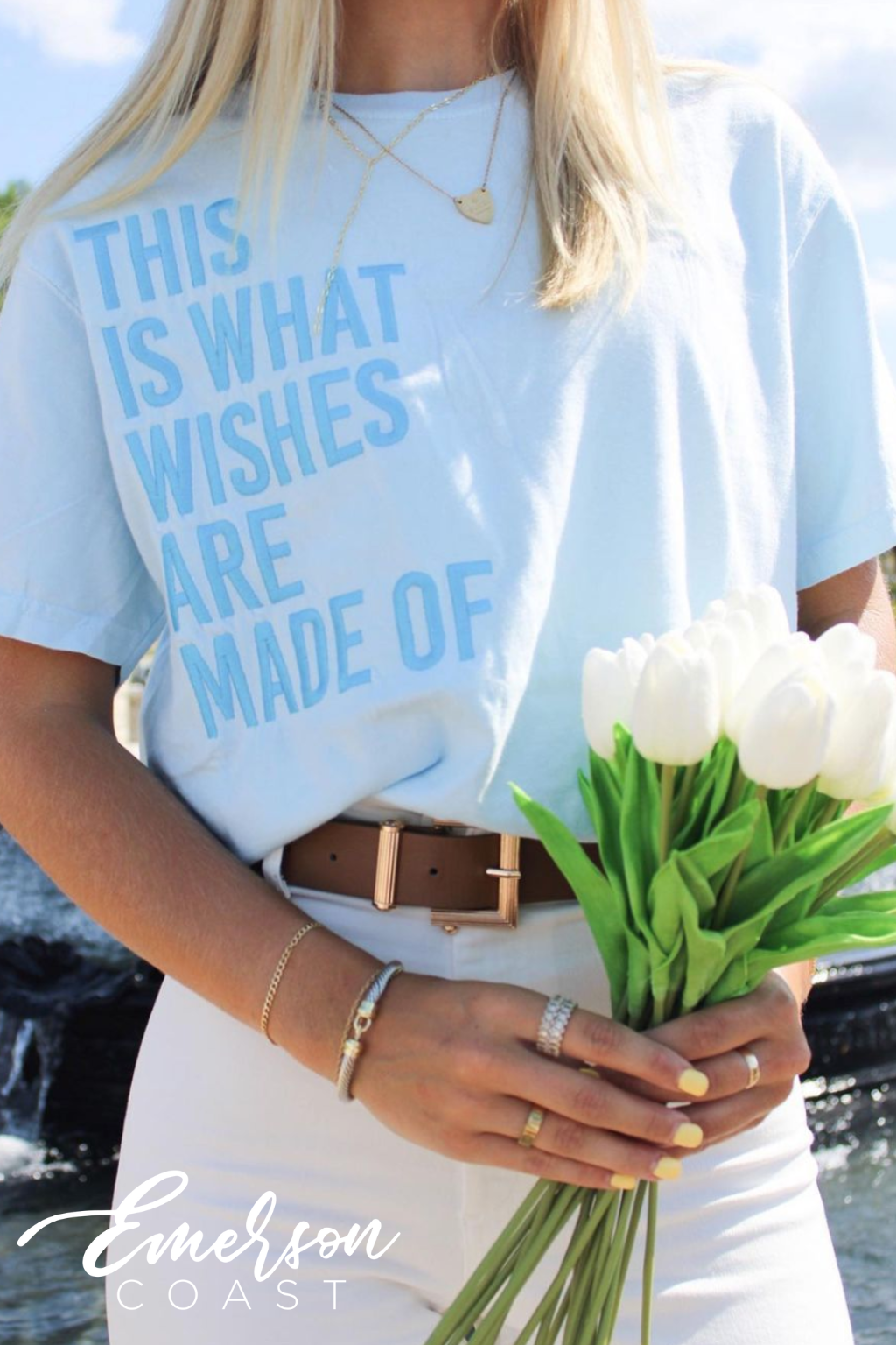 Chi O This is What Wishes Are Made Of Embroidered Tee