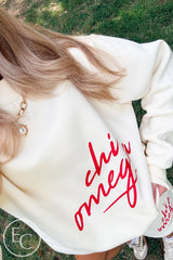 Chi Omega Script Cream Mockneck & Shorts Set
