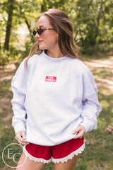 Chi Omega Red Patch Mockneck