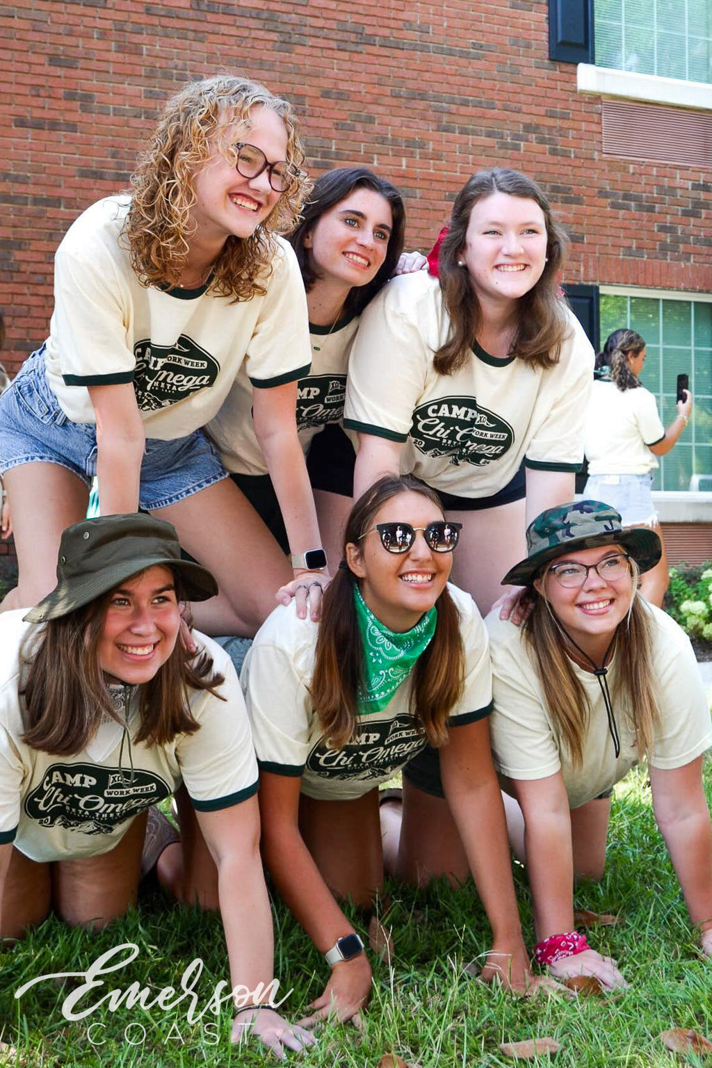 Chi Omega University of South Alabama Camp Theme Work Week Ringer Tee