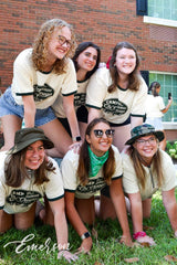Chi Omega University of South Alabama Camp Theme Work Week Ringer Tee
