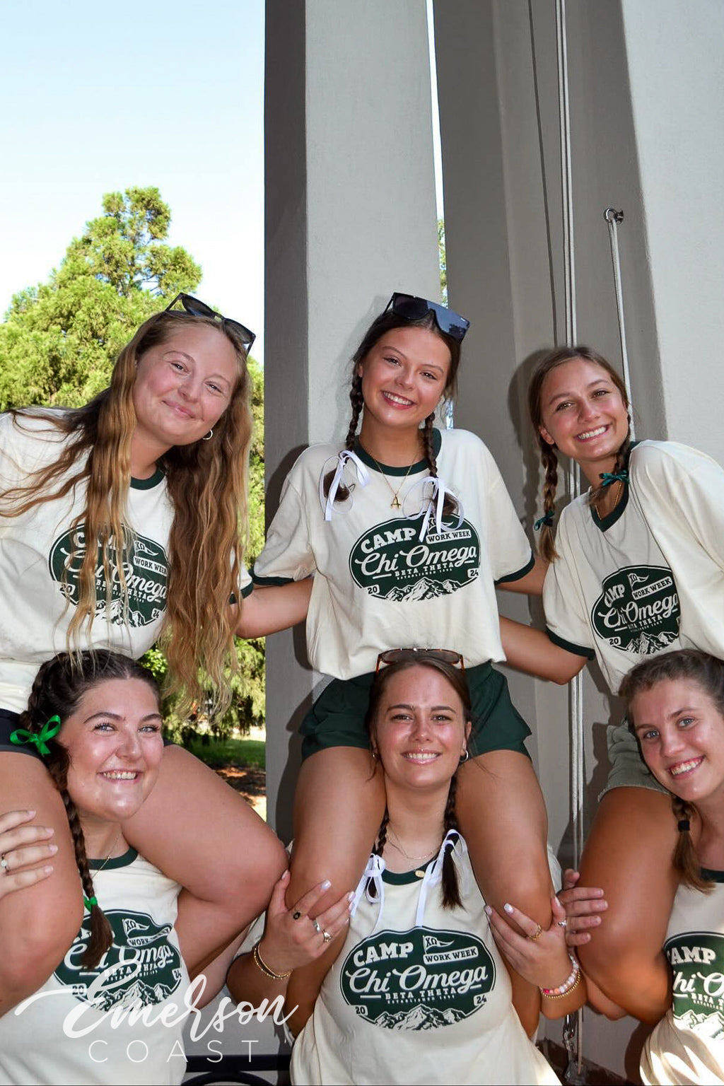 Chi Omega University of South Alabama Camp Theme Work Week Ringer Tee