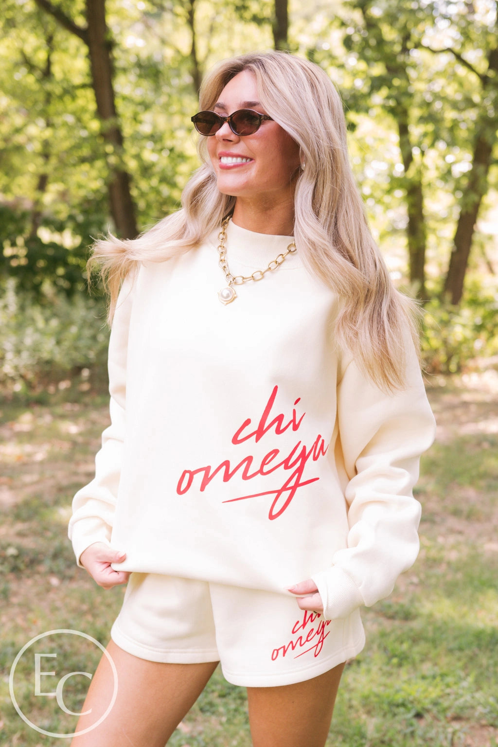 Chi Omega Cream Heritage Set