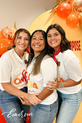 Chi Omega Midwestern State University Bold Red and Yellow Recruitment Henley