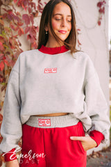 Chi Omega Patchwork Mockneck and Pants Set