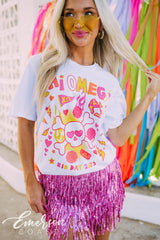 Chi Omega Colorful Skull and Crossbones Bid Day Tee
