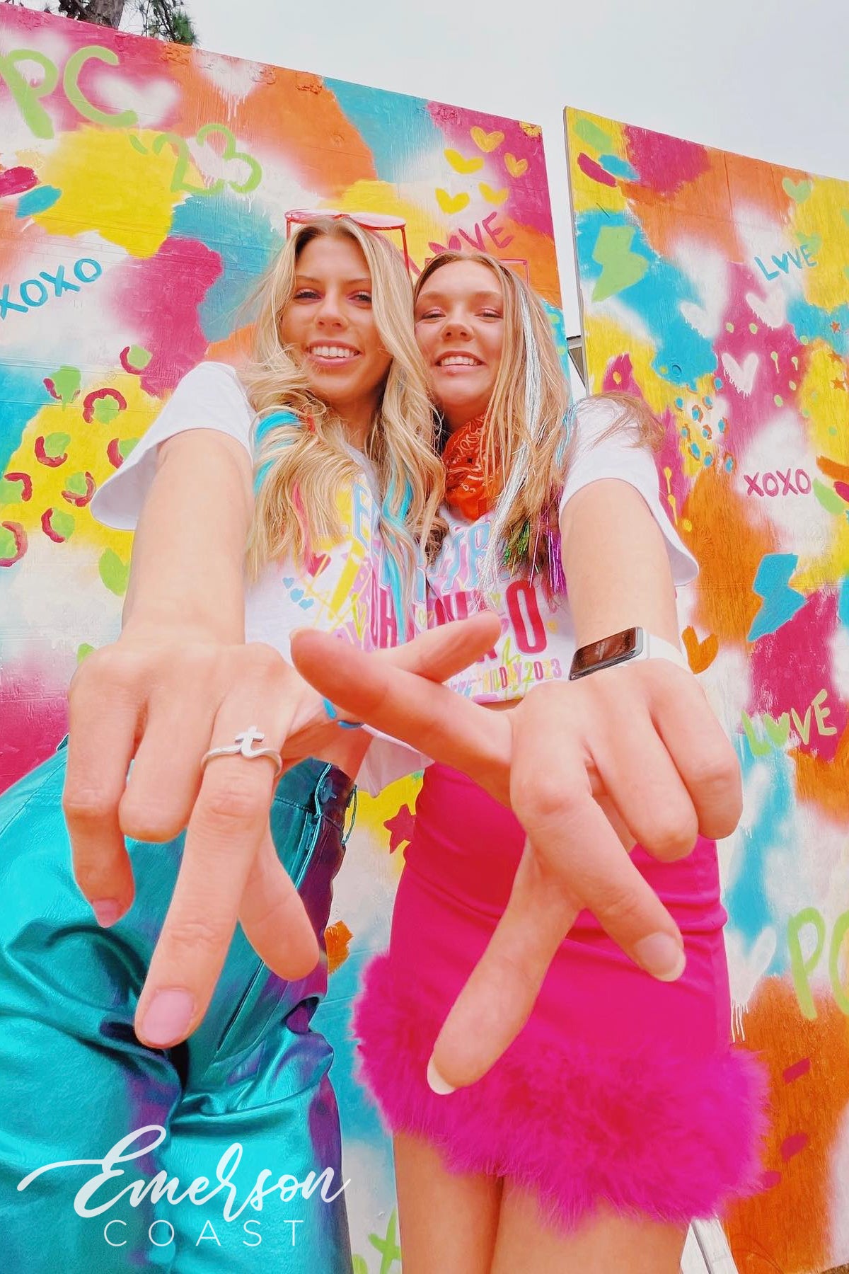 Chi Omega Bid Day Electric Colorful Tee