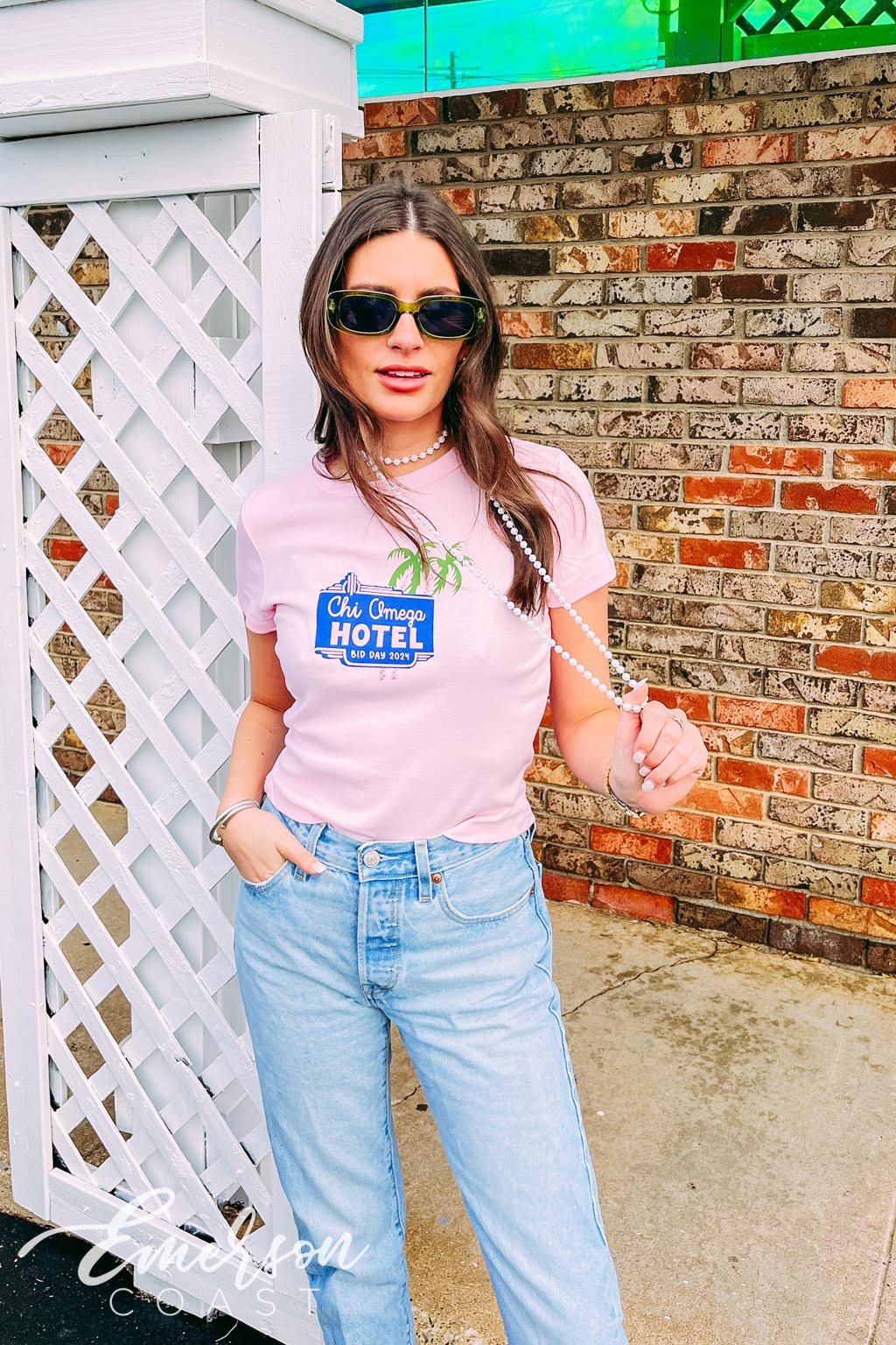 Chi Omega Hotel California Bid Day Baby Tee
