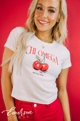 Chi Omega Cherry Bomb Bid Day Baby Tee