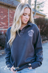 Chi O Crest Collared Crew