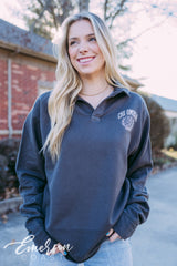 Chi O Crest Collared Crew