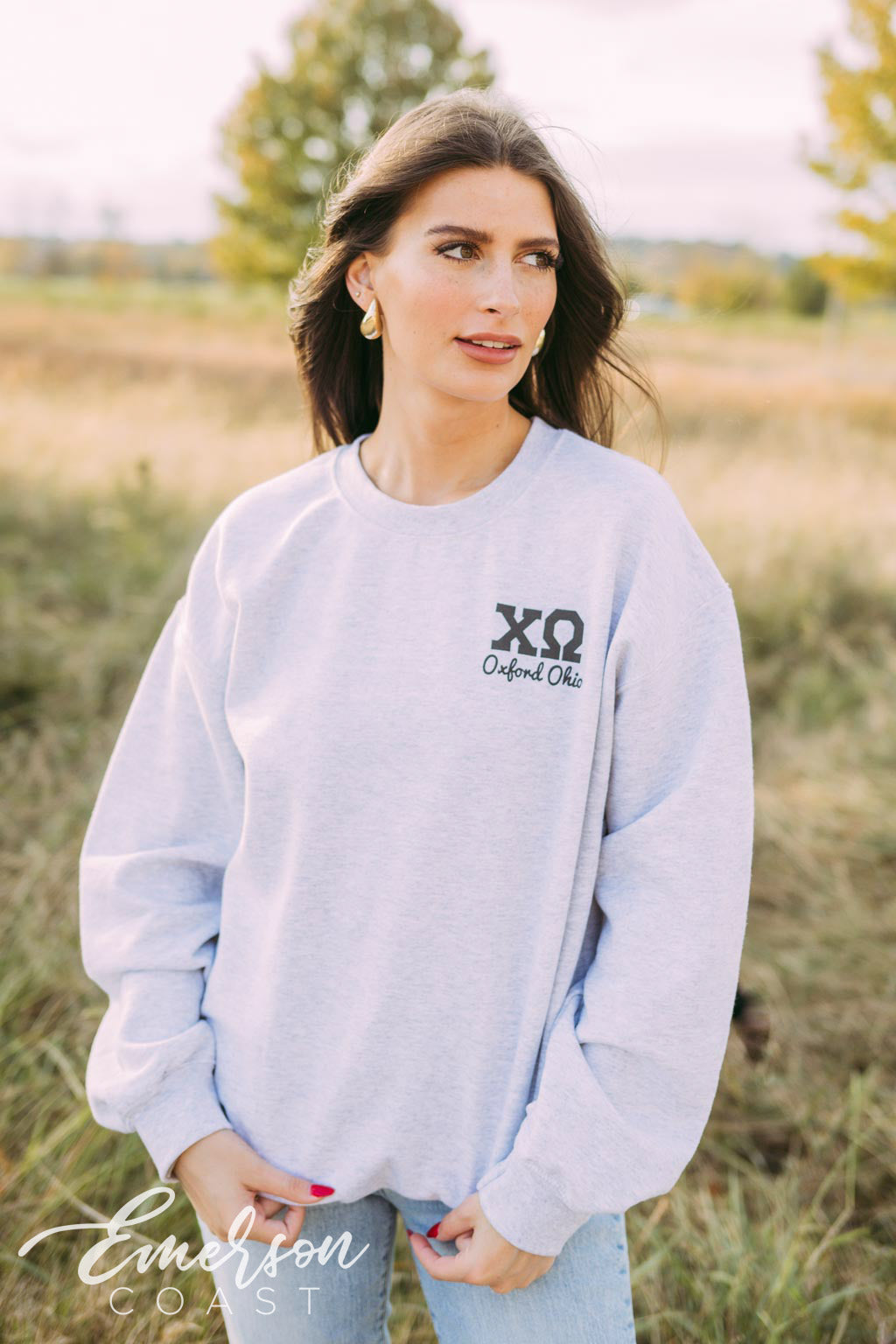 Chi Omega Spirit Owls Dude's Weekend Crewneck